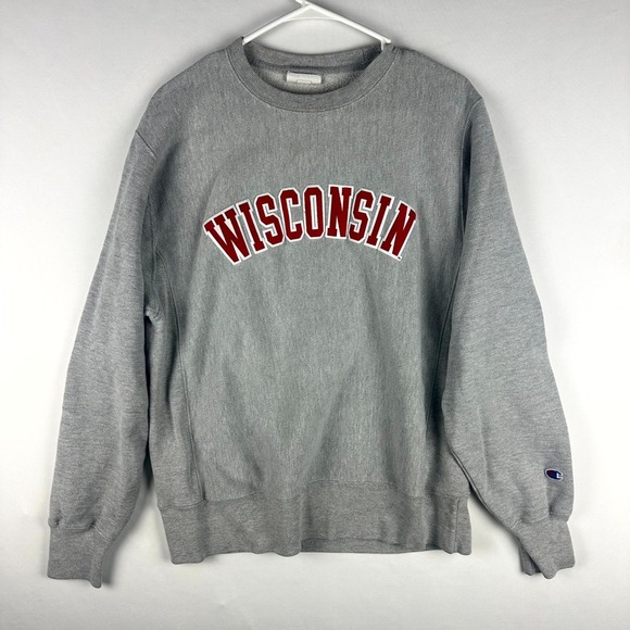 Champion Other - Champion Reverse Weave Sweatshirt Men's Medium Gray Wisconsin Badgers Football